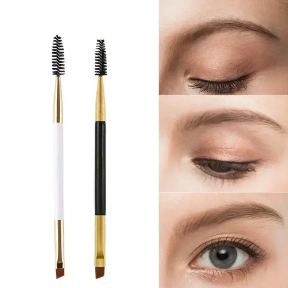 1pcs Two-headed Eyebrow Brush Spiral Diagonal Corner Makeup Brush Wood Handle Easy To Carry Beautiful Makeup Tools Beauty makeup brushes