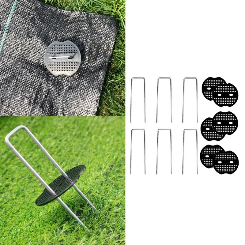 Anti Rust Ground Anchors Pegs U Shape Tent Pegs Camping Tarpaulin Hook for Securing Garden Fabrics and Tent Stability KXRE