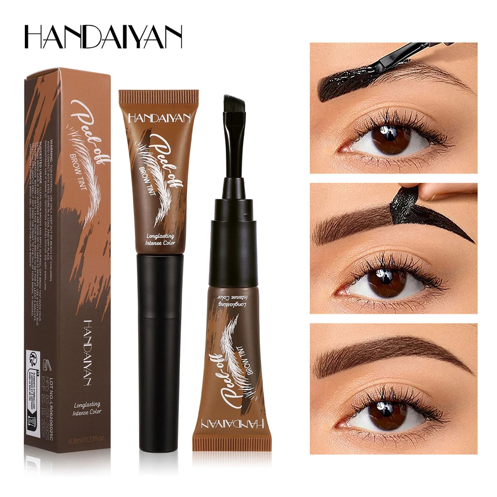 Tear-Off Eyebrow Gel And Brush Combined Long-Lasting Intense Color Sweat-Resistant Semi-permanent Peeling Brow Tint Eye_voghion.com