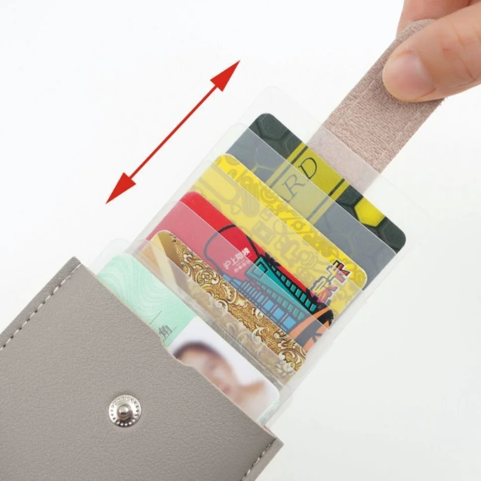 Elegant Leather Card Sleeve with Pull-Out Design – Large Capacity Holder