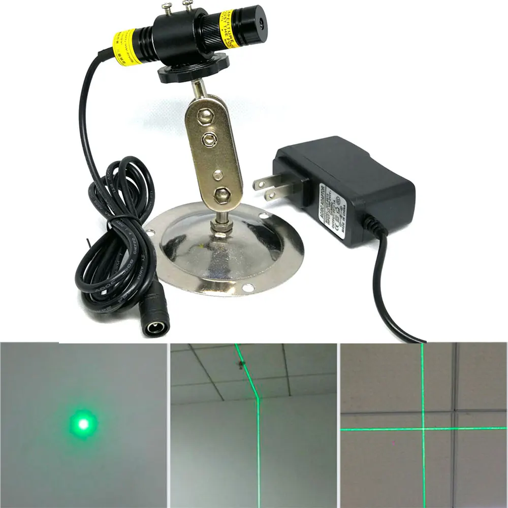 16*68mm 515nm 10mW/30mw Green Generator Laser Dot/Line/Cross Module DC12V adjustable 515nm 30mw green laser diode module dot line cross with holder and adapter for alignment dc12v