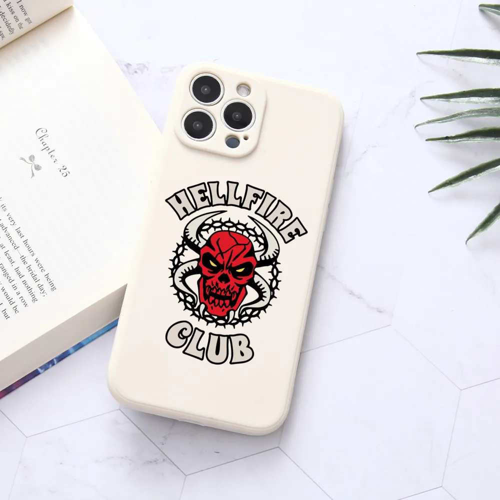 iphone 13 pro max cover For iPhone Case 13 12 11 Pro Max Mini X XR XS 7 8 Plus SE Cartoon Silicone Phone Cover Accessories Stranger Things Hellfire Club iphone 13 pro max leather case