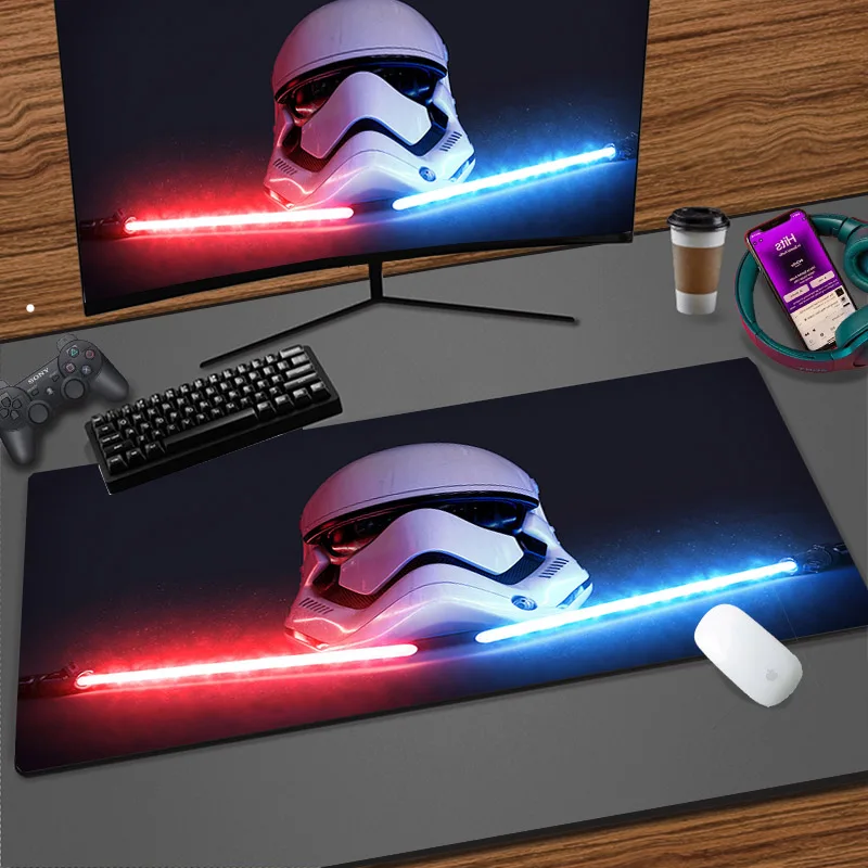 Laptop Large Mousepad Marvel Anime S-Star Wars Cool Keyboard Office Mouse Pad XL Laptop Gaming Accessory Rubber Table Mat Carpet marvel anime rgb gaming large mousepad pc accessories gamer keyboard mouse pad 90x40 laptop cartoon deskmat carpet led play mat