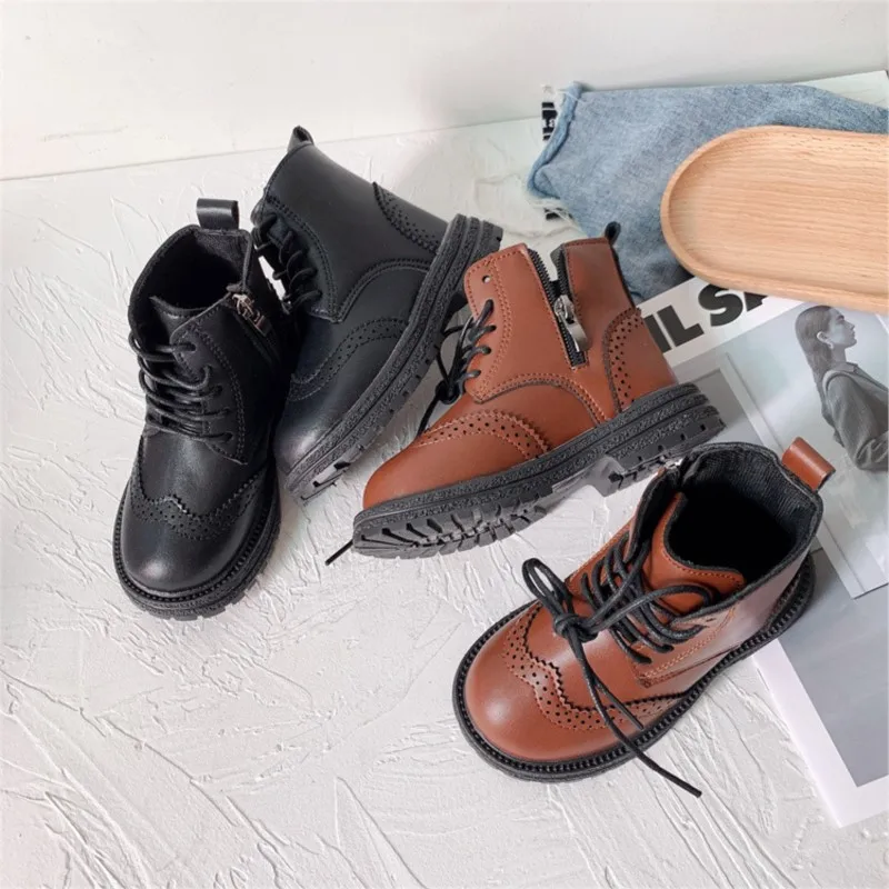 

Autumn Winter Baby British Style Boots for Boys Platform Ankle Boots Infant First Walkers Baby Girls Short Boots Kids Sneakers