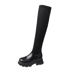2022Fashion Women's Thick Heel Slim Winter Plus Velvet Stretch Boots High Heel Large Size Suede Boots Winter New Knee-high Boots
