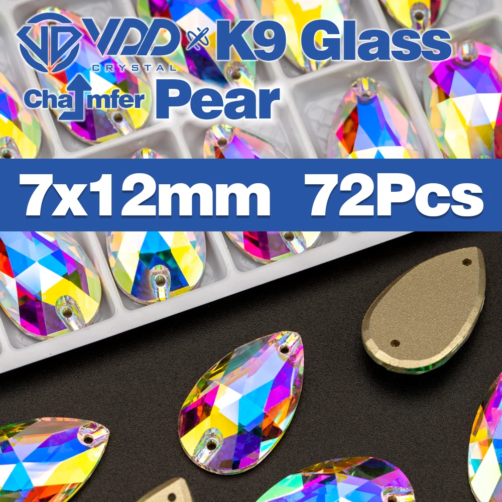 Premium K9 Glass Sew-On Rhinestones - Top Quality Crystal AB Flatback Stones for Clothing and Wedding Accessories