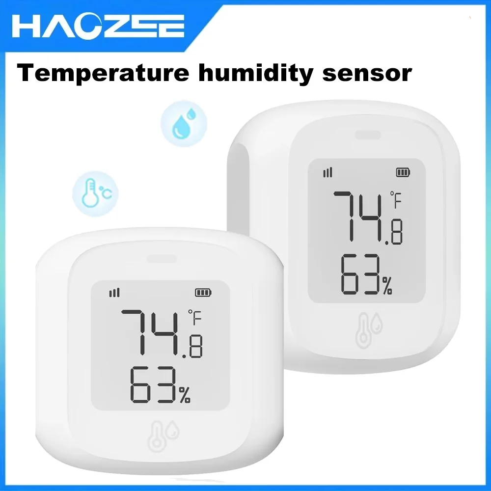 Smart Temperature Sensor Smart WiFi/Zigbee Temperature and Humidity Indoor Hygrometer Thermometer with LCD Display Support Home Assistant Zigbee2m