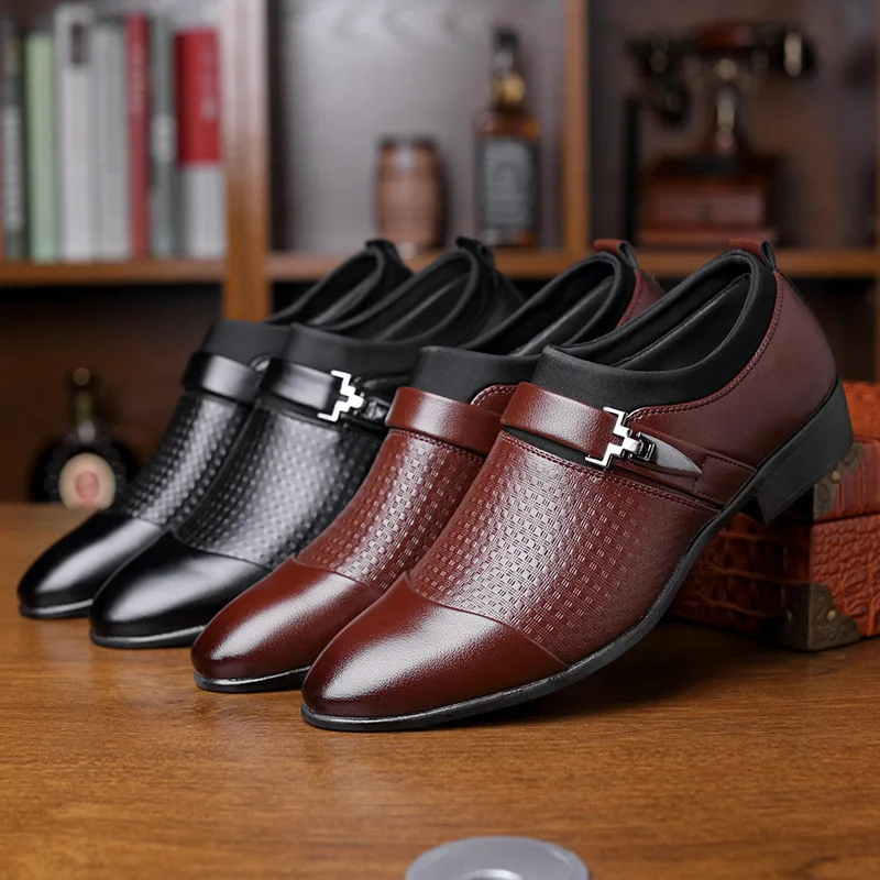 2024 Autumn New Leather Shoes Men's Business Formal Dress Plus Size Fashion Casual Men's Trend Shoes