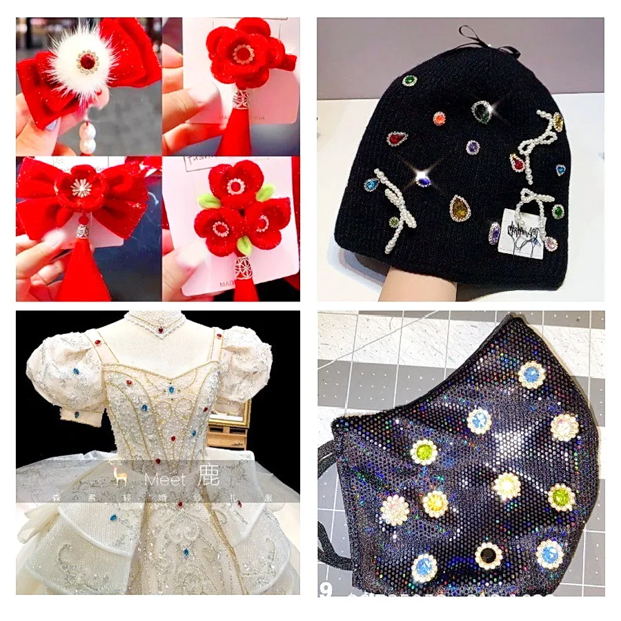 모양 혼합 해바라기 타입, 금색 베이스의 유리 크리스탈 라인스톤 플랫 백 라인스톤 비즈 신발 옷 DIY 장식