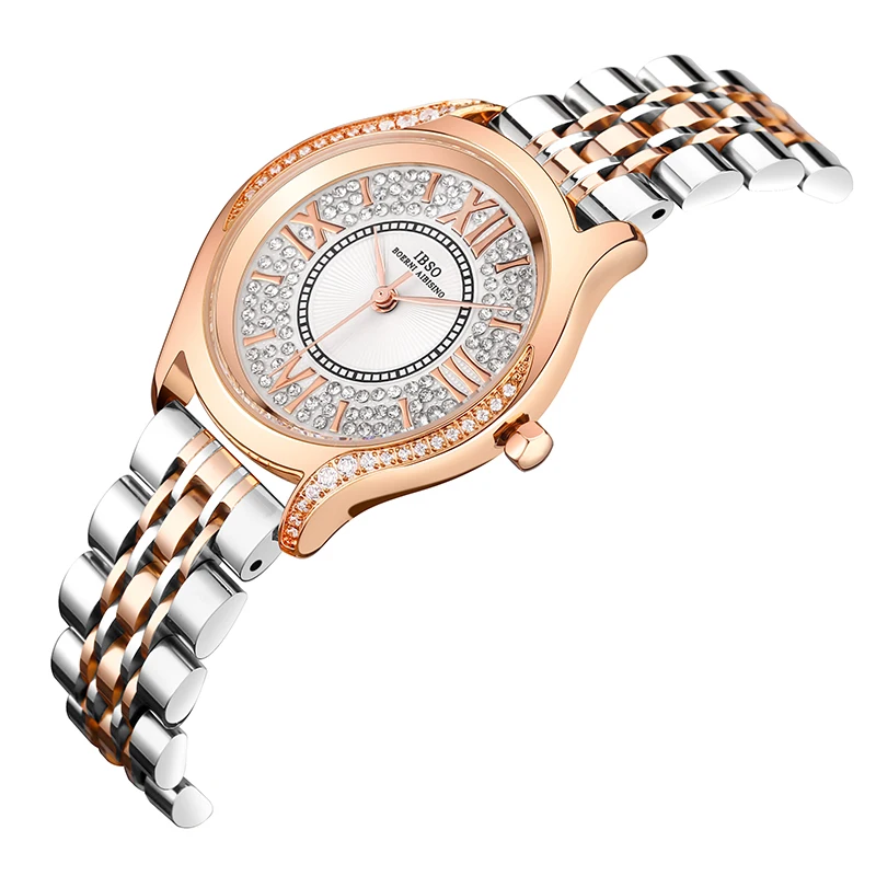 

Elegant Women Wristwatch Stainless Steel Luxury Brand Lady Watch Starry Dial Leather Bracelet Golden Female Diving Hand Clock