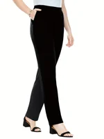 2024 Spring and Autumn fashion new women's plus size business formal wear with solid color straight pants nine-minute pants