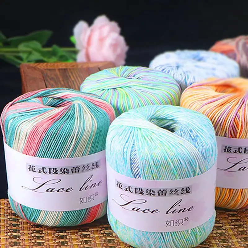 

100% Pure Cotton Crochet Thread SIZE 3 Lace yarn Knitting Popular Crochet Lace Line Hand Knitting Yarns Embroidery Craft