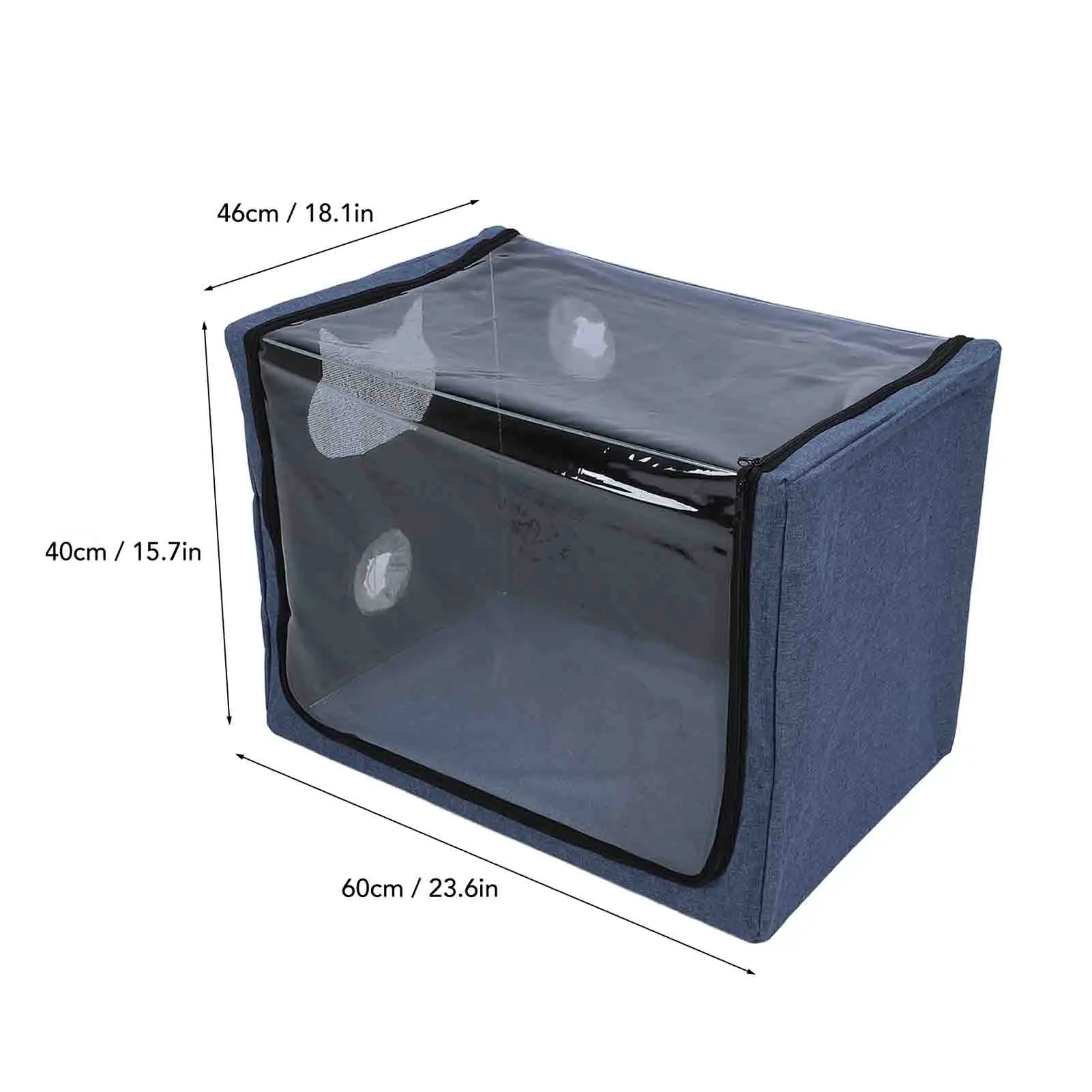 Pet Atomization Cage Pet Foldable Spacious Dual Holes Cat Dog Oxygen Chamber Inhalation Box for Home Hospital
