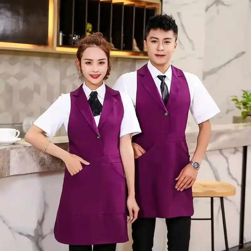 Kitchen Apron Cooking Apron Fashion Suit Collar Waiter Server Kitchen Apron Household Cleaning Women Men Overalls Pinafore Sleeveles Cooking Bib Accessories kitchen apron,cooking apron