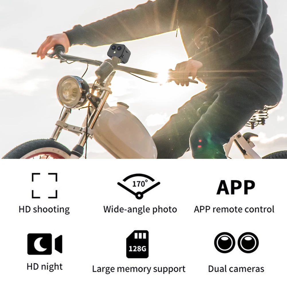 WiFi Mini Camera 16 Million Pixels 170-Degree Wide-Angle Lens 4K HD Night Vision Security Monitoring Camera USB Rechargeable