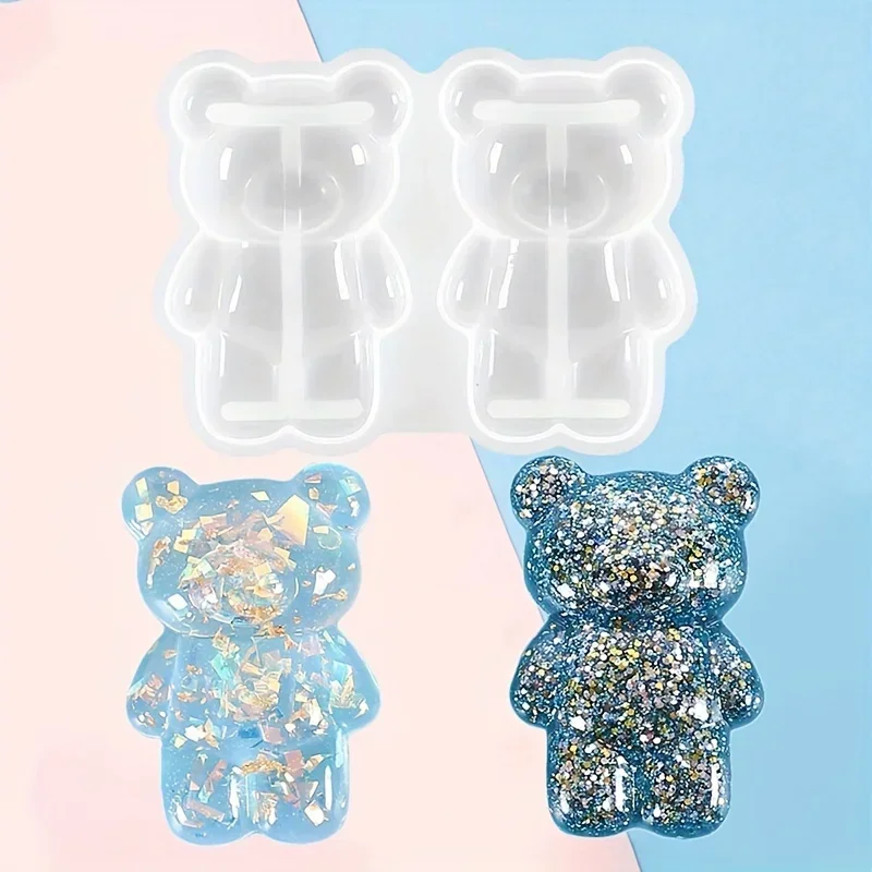 DIY Crystal Drip Resin Mold Bear Statue Silicone Animal Mold
