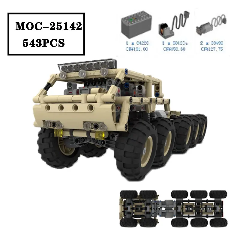 

Classic MOC-25142 Building Block 10x10 Off-road Truck Assembly and Assembly Parts Model 543PCS Adult and Children's Toy Gift