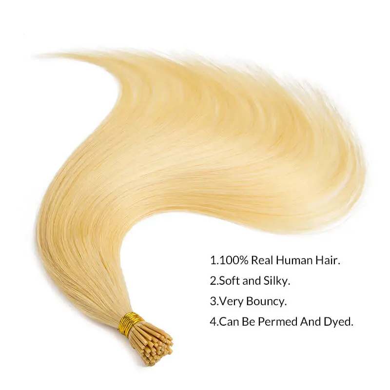 Straight I Tip Hair Extensions Real Human Hair 12-24 Inch WXMY Fusion Human Extension Black Brown Blonde Color 50Pcs/set