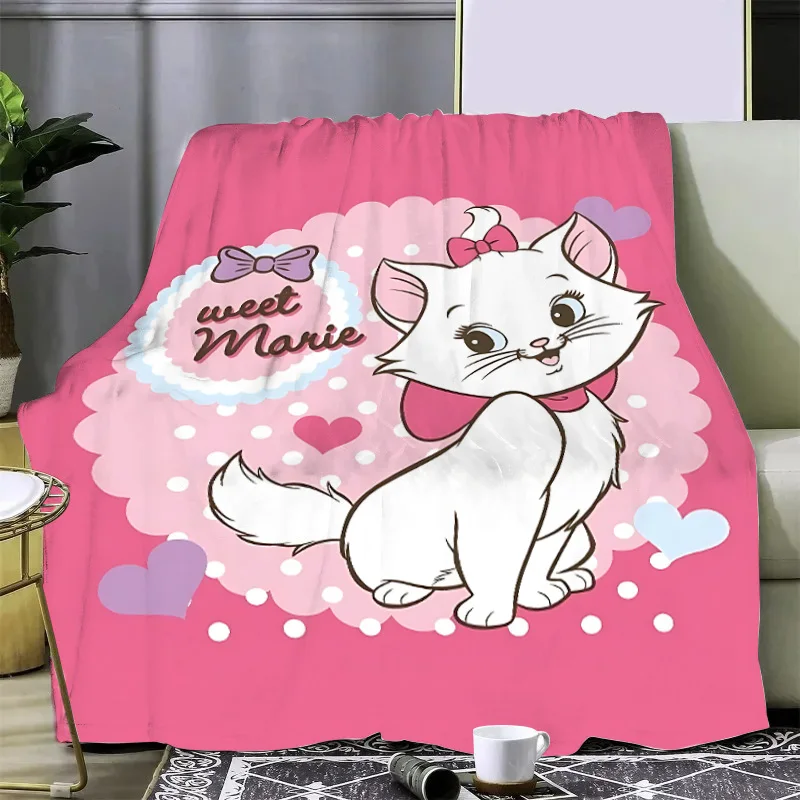 Cute Cartoon Disneys Marie Cat Printed Picnic Blankets Warm Blanket Soft and Comfortable Blanket Home Travel Birthday Gift 4