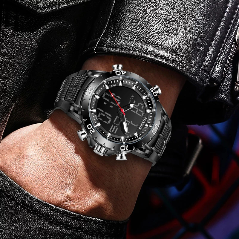 Sports Watch For Men Dual Display 50M Waterproof Quartz Watches Chronograph Digital Alarm Clock Military WristWatch_voghion.com