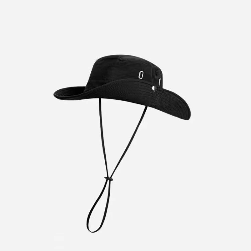 Sun Hats Summer Outdoor Fishing Hat For Men Big Brimmed Drawstring Fisherman Hat Camping Mountaineering Sun Protection