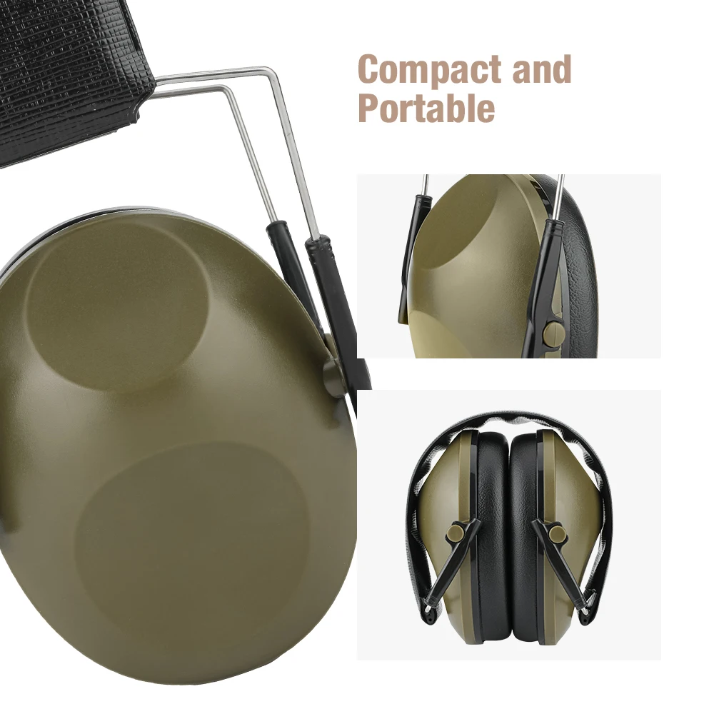 Casque antibruit pliable 21dB réduction bruit - Vert/Noir