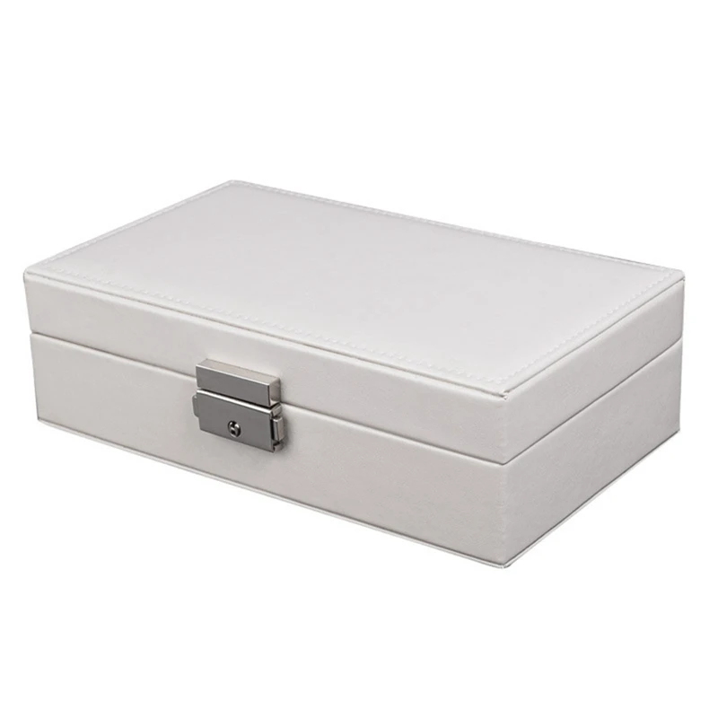 

Jewelry Box For Women Girls, PU Leather Organizer Holder Boxes With Lock For Rings Earrings Necklaces Bracelets