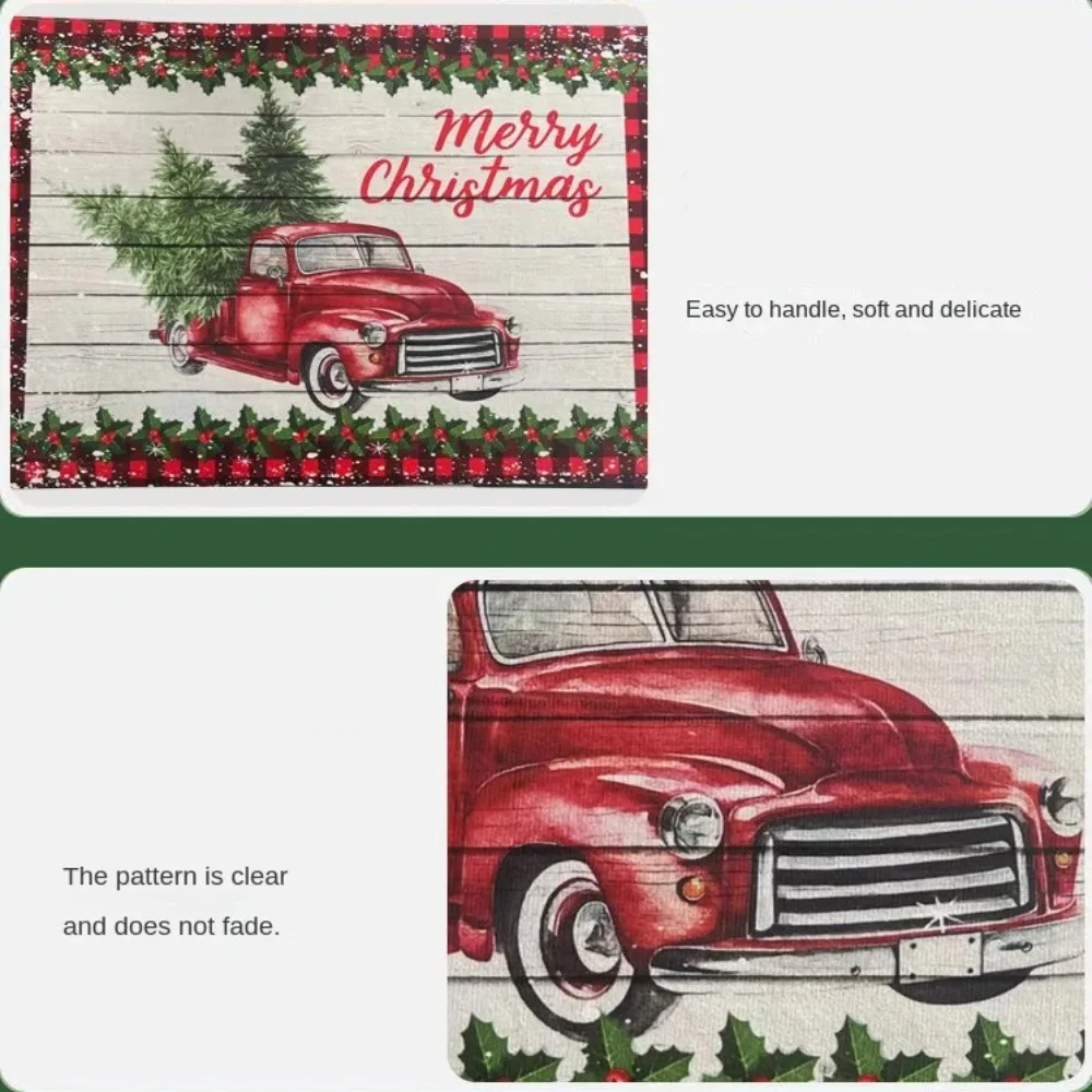 Christmas Floor Mat Entrance Doormat Bedroom Bath Toilet Anti Slip Carpet Merry Christmas Decoration for Home New Year Gift
