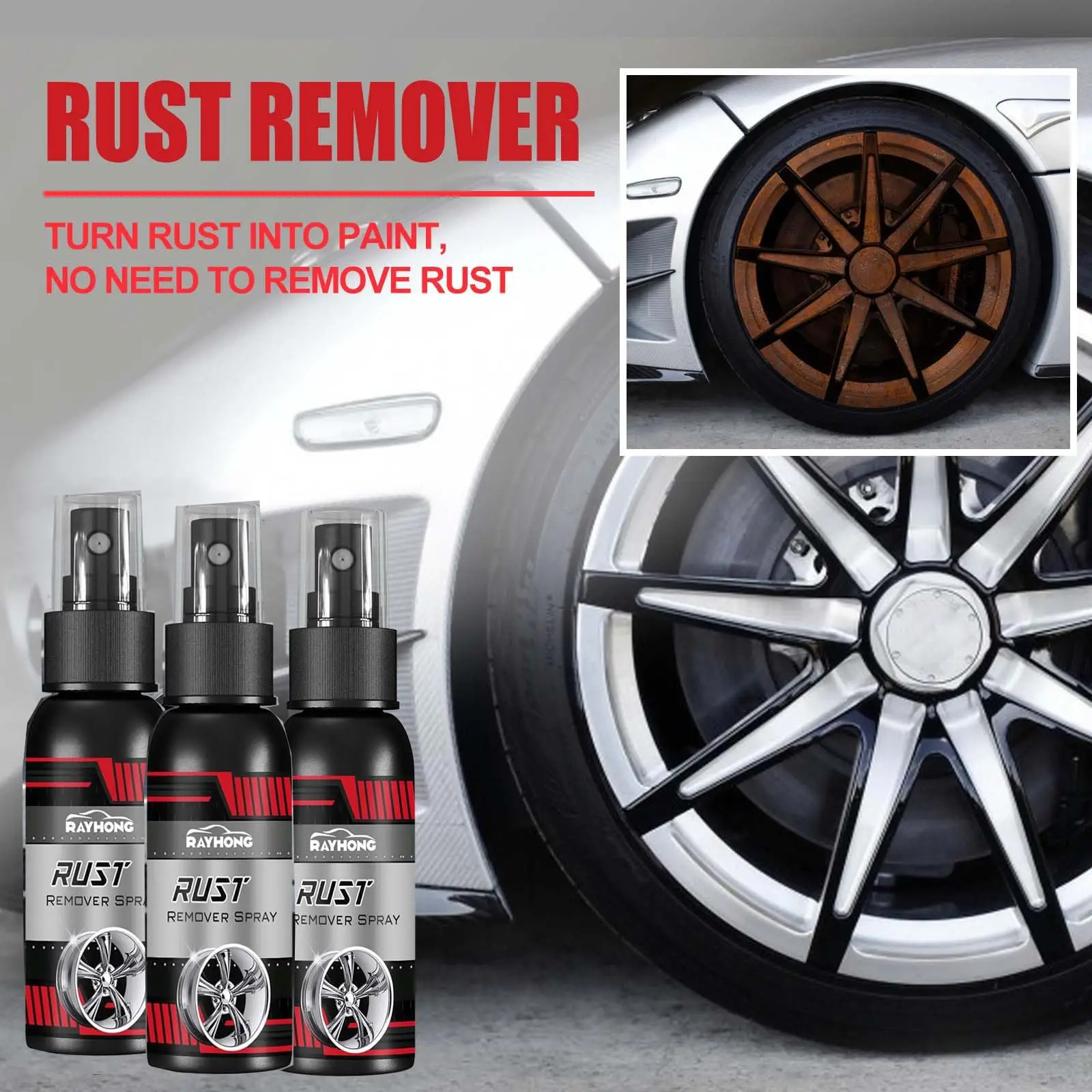Car Metal Rust Remover Rust Inhibitor Derusting Spray Multipurpose Home Car Hub Anti-Rust Iron Power Cleaning Car Maintenance 2