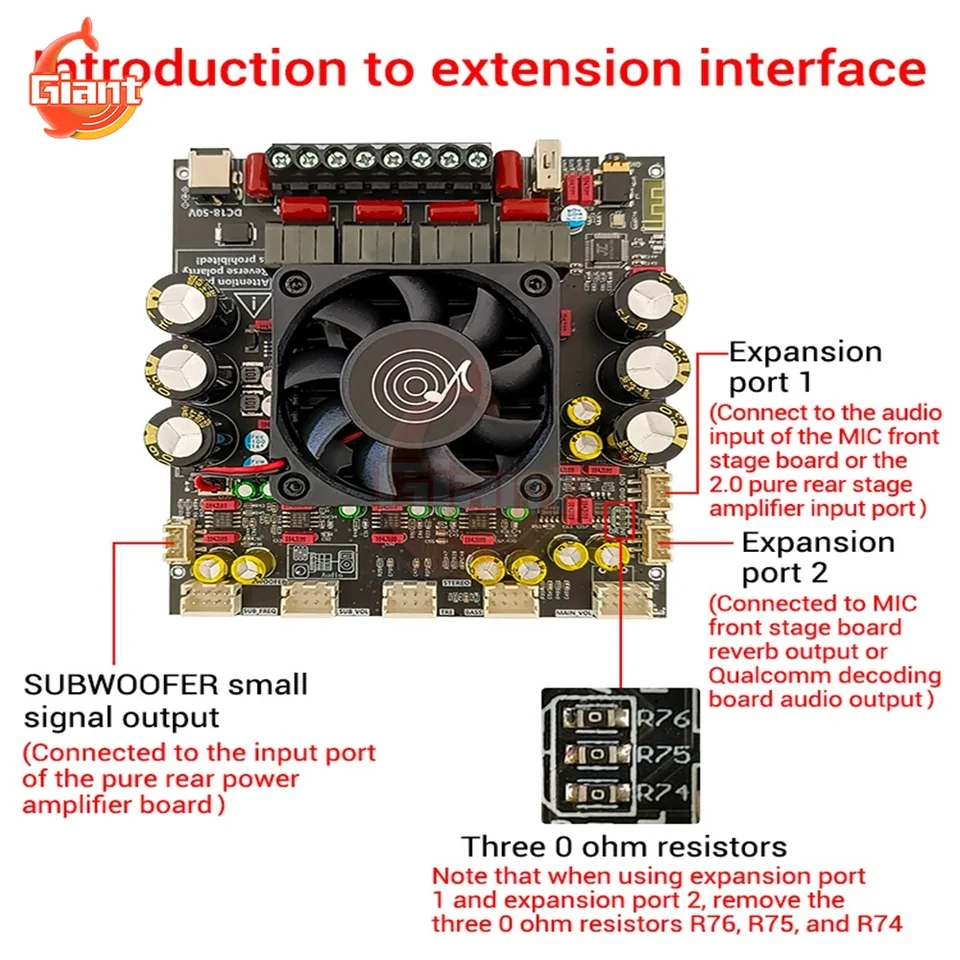 AS2100 基盤 ZK-AS21P 2.1 Channel Power Audio Stereo Amplifier Board Bass AMP