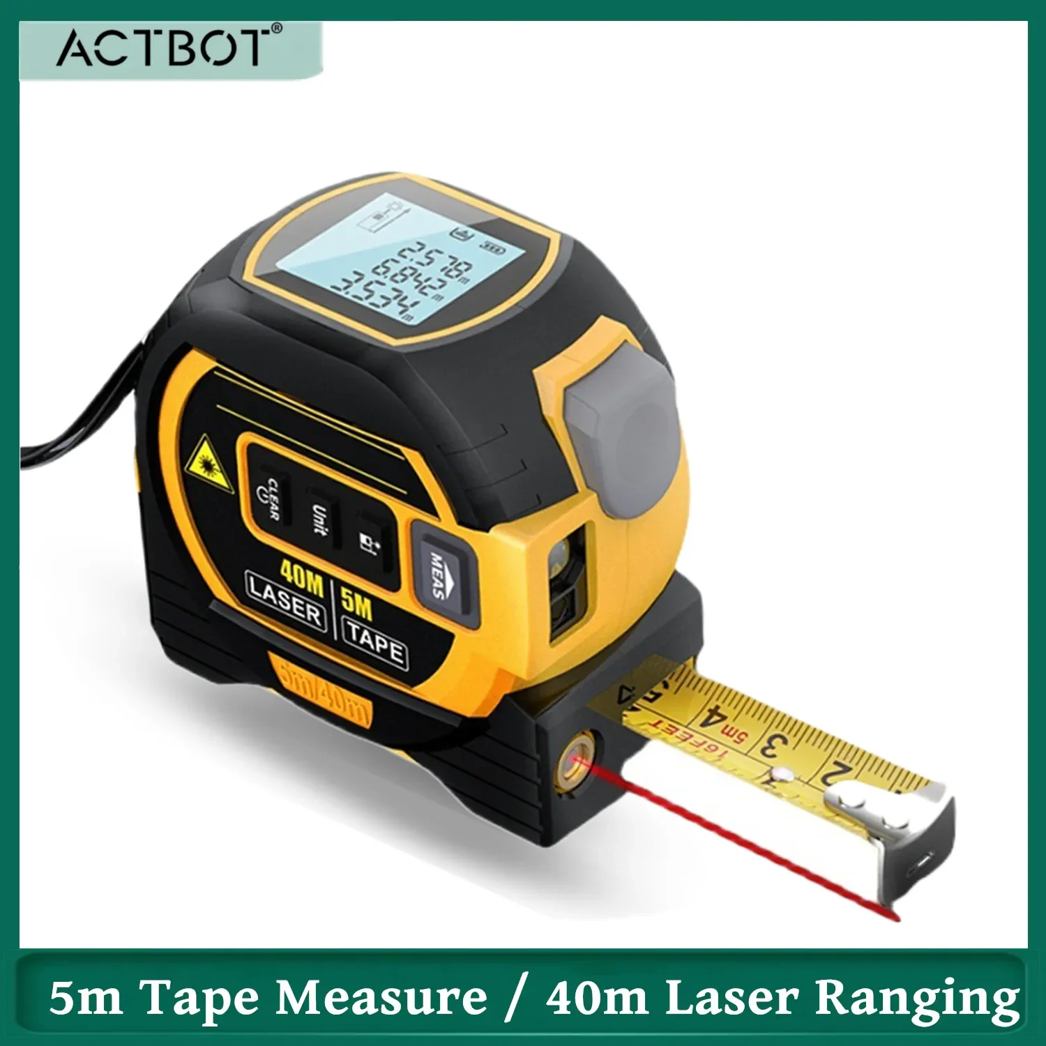 3-in-1-Laser-Rangefinder-5m-Tape-Measure-40m-Laser-Ranging-Distance ...
