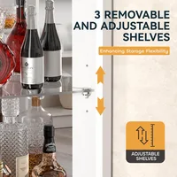 68.9“ Tall Corner Bar Cabinet, Wine Bar with LED Light and Mirror, Farmhouse Liquor Cabinet with Adjustable Shelf.Customized 5