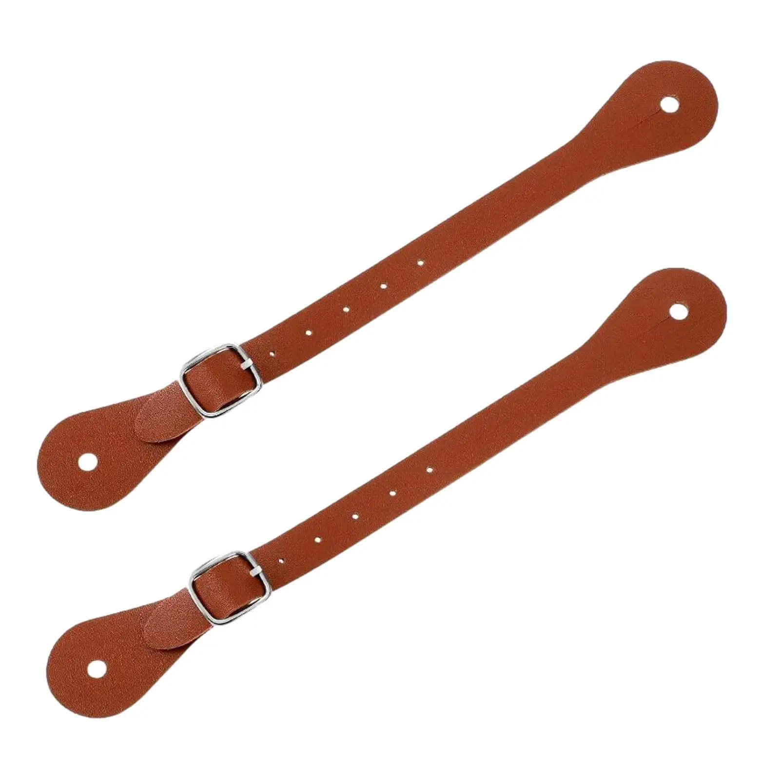 Spur Straps 2 Pieces with Buckle Cowboy Cowgirl Ladies Western PU Leather Durable Adjustable for Outdoor Equestrian Supplies