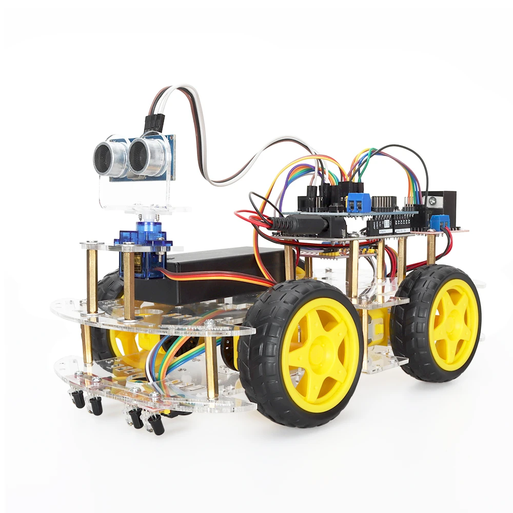 Kit de coche Robot inteligente para Arduino Uno R3, dispositivo electrónico  de arranque, programación de aprendizaje, gran diversión| | - AliExpress
