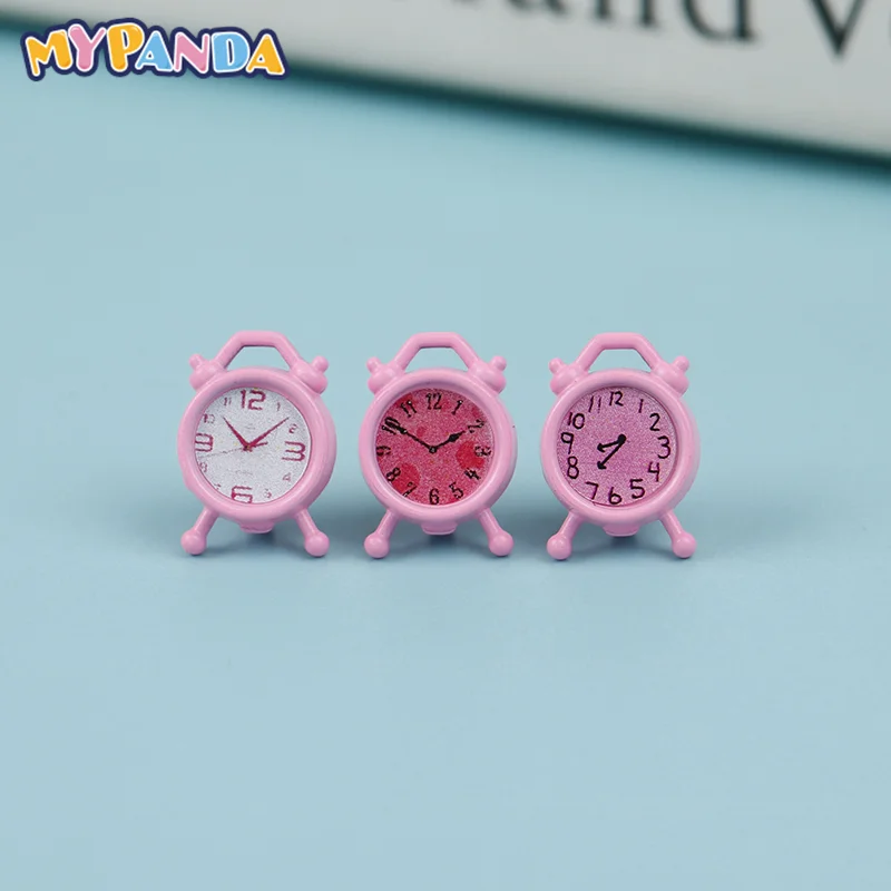 1PC Kawaii Alarm Clock Mini Home Decoration Dollhouse Miniature Toy