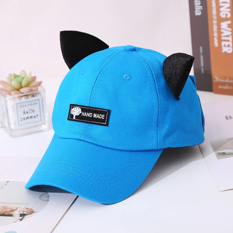 Cat Ears Baseball Cap With Glasses - Aesthetic Clothes Shop