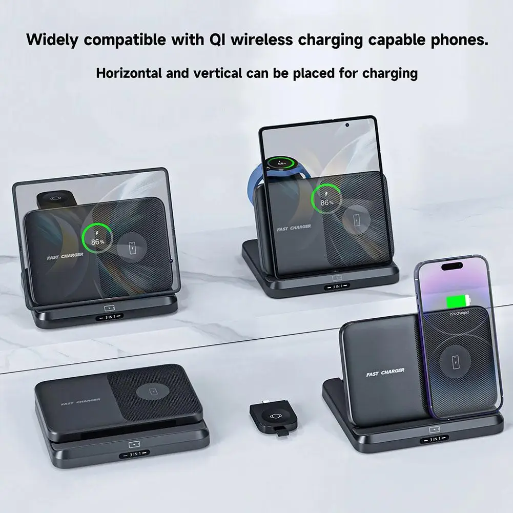 

Wireless Charger Stand For Samsung S22 S21 S20 S10 Ultra Note Galaxy Watch 5 4 Active Buds Foldable Fast Charging Dock Stat R0U0