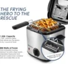 NEW Electric 1.5 Qt. / 6 Cup Oil Capacity Deep Fryer, Adjustable Temperature Removable Basket Stainless Steel 2