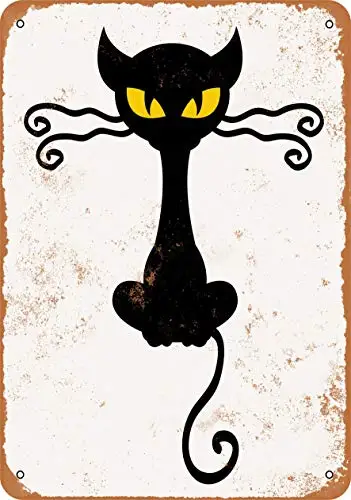 

Metal Sign - Black Cat - Vintage Look Wall Decor for Cafe Bar Pub Home Beer Decoration Crafts