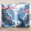 2pcs, 2D flat Party Curtains Fashion Theme Peacock 100% Polyester,Without Electricity Wall Decor Perfect for Holiday Parties, 3