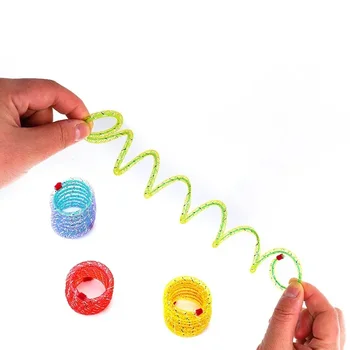 Funny Jumping Pet Cat Spring Toy Bouncing Interactive Spiral Cat Toy Pet Playing Training Toys for Cats Kitten Pet Supplies 5