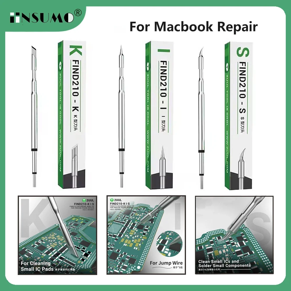 2UUL C210 K I S Soldering Iron Tip Heating Core Efficient Heat for Macbook Motherboard PCB Soldering BGA IC Chip Maintenance