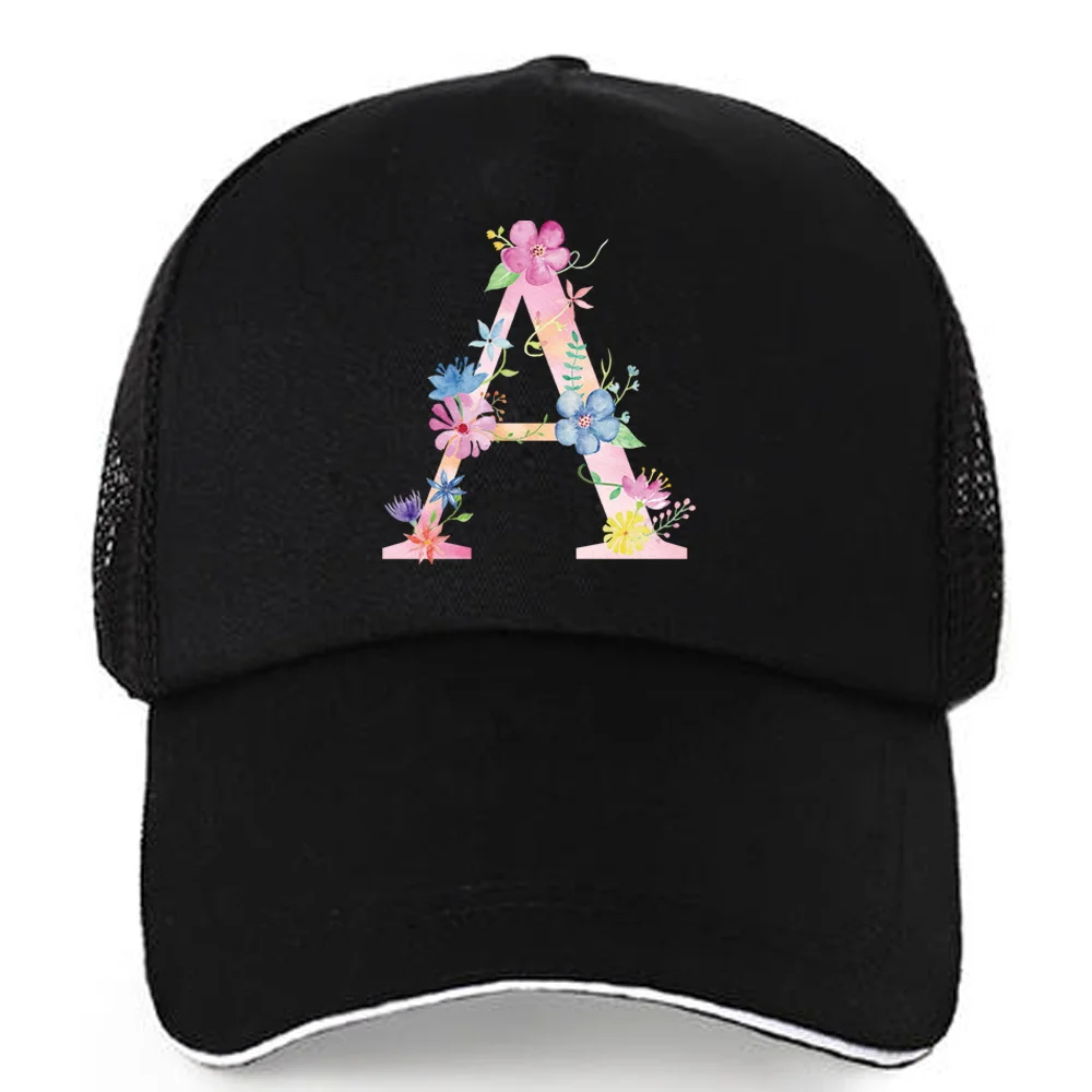 Mesh Cap 26 Letter Fashion Summer Breathable Long Brim sun hat Men Women Outdoor Sports Hip Hop Hats Snapback Caps sun hat