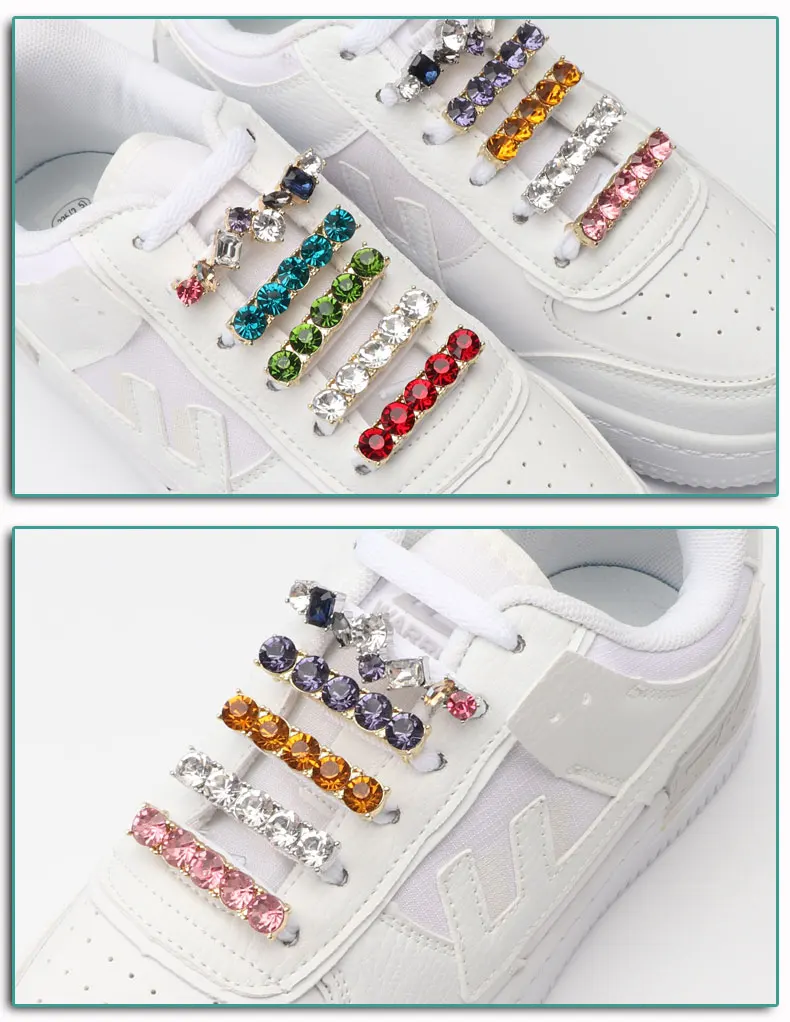 Glänzende Strass-Schnürsenkelschnalle Kreative Paar-Schuhdekoration Juwelenbesetzte Ins-Canvas-Schnürsenkel-Accessoires Sneakers 1 Stück – Detail 7
