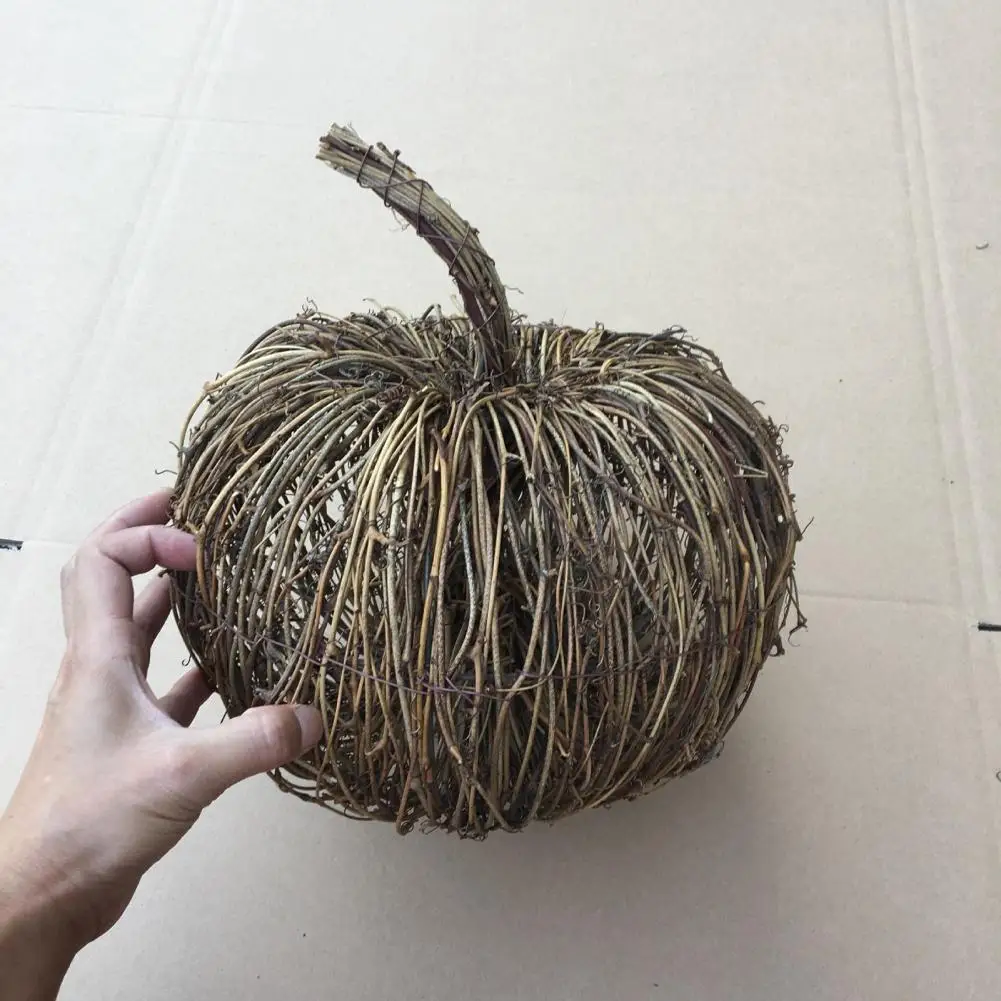 Artificial Pumpkins Rattan Woven Ornament for Halloween Thanksgiving halloween decoration props