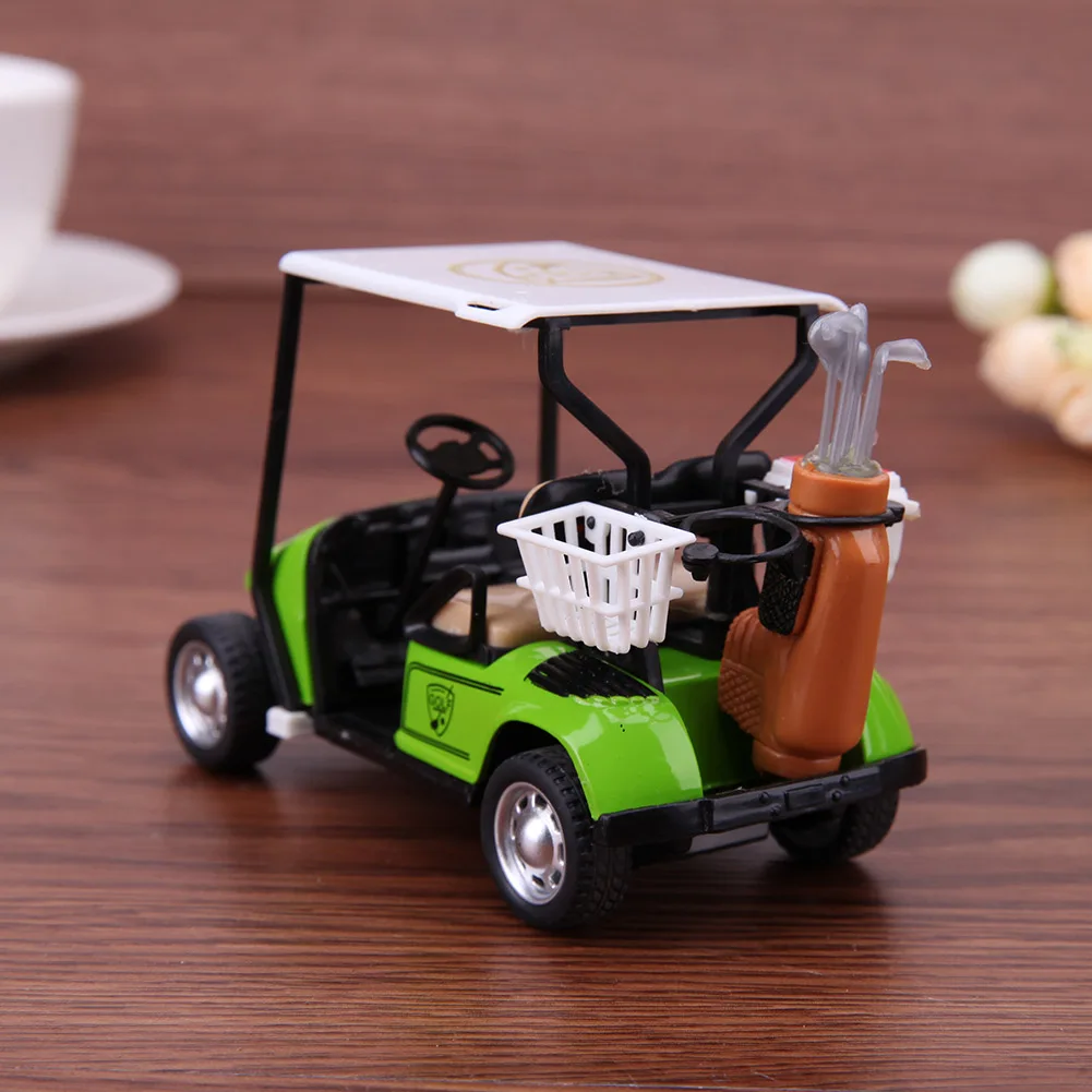1/36 Golf Car Model Toy Mini Pullback Action Simulation Vehicle Model Easy Operation with Light Music for Children Holiday Gift