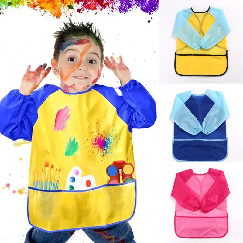 Cubierta Impermeable De Manga Larga Para Niños Con Babero | Meses sin Cubierta Impermeable De Manga Larga Para Niños Con Babero | Meses sin
