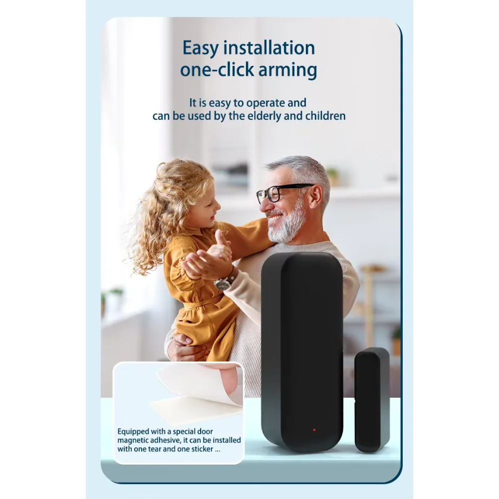 tuya Zigbee 3.0 Door Sensor Window Sensor Contact for Smart Home Smart Life APP Remote Control Compatible with Alexa