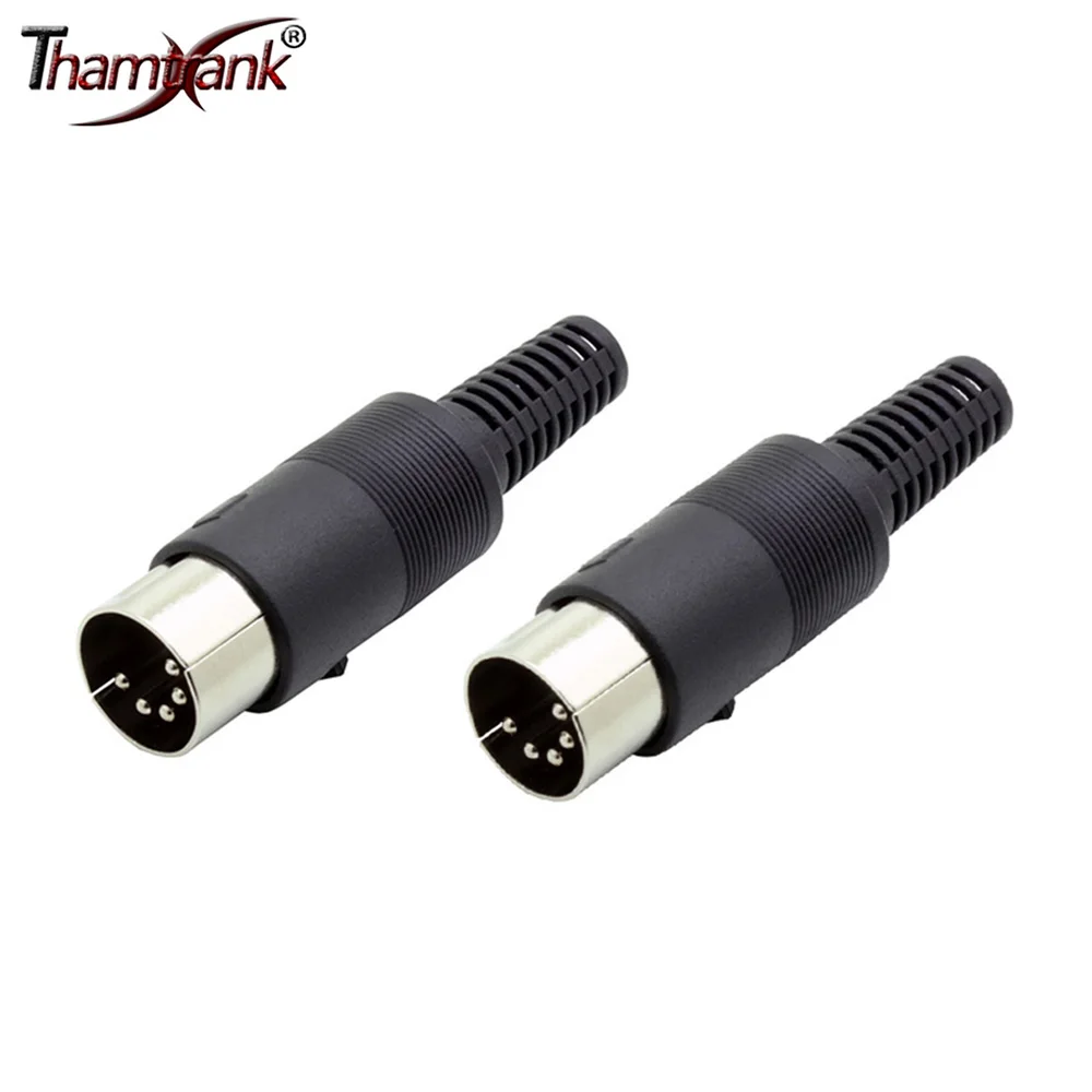 5pcs DIN male Plug 5 Pin Connector with Plastic Handle Adapters Cables FDCRUKVX 