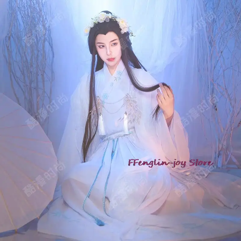 Tian Guan Ci Fu Xie Lian Cosplay Costume Wigs Bamboo Hat Chu Wanning HanFu  Halloween Costumes Heaven Official\'s Blessing Hat